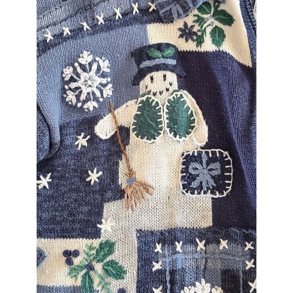 Tiara International Blue Winter Frosty Zip Cardigan size Medium - Picture 7 of 12